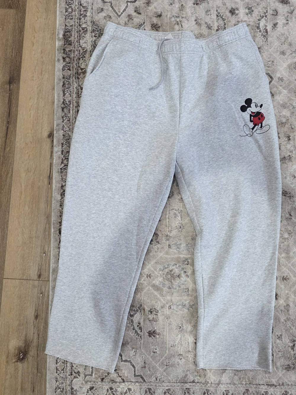 Mens Gray Mickey Mouse Graphic Sweatpants